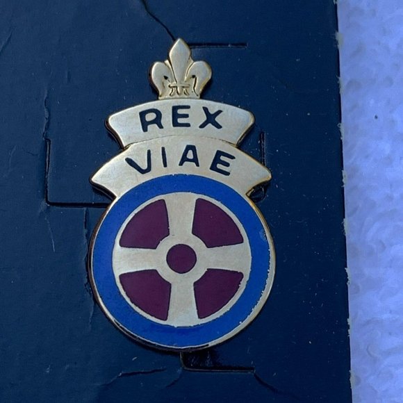 180th Transportation Battalion Crest  "Rex Viae" Pair of Army Lapel / Hat Pins - Picture 4 of 6